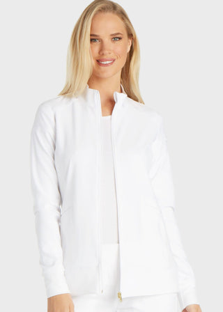 Cherokee iflex Women's Stretchy Knit Zip Front Warm-Up Jacket