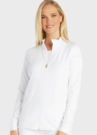 Cherokee iflex Women's Stretchy Knit Zip Front Warm-Up Jacket