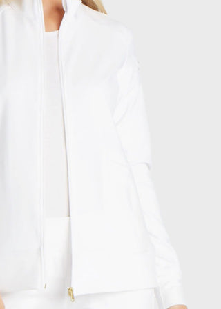 Cherokee iflex Women's Stretchy Knit Zip Front Warm-Up Jacket