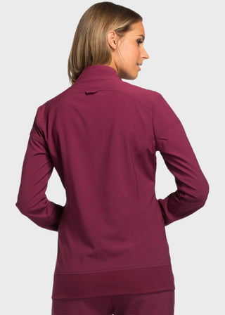 Cherokee iflex Women's Stretchy Knit Zip Front Warm-Up Jacket