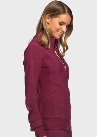 Cherokee iflex Women's Stretchy Knit Zip Front Warm-Up Jacket