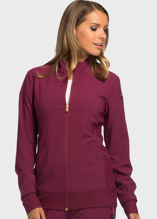 Cherokee iflex Women's Stretchy Knit Zip Front Warm-Up Jacket