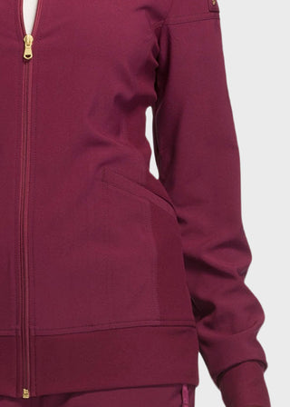 Cherokee iflex Women's Stretchy Knit Zip Front Warm-Up Jacket