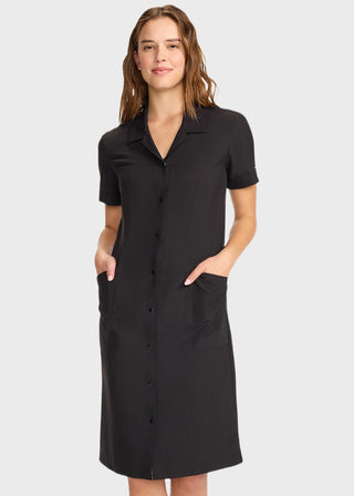 Cherokee Women's Button Front Dress in White