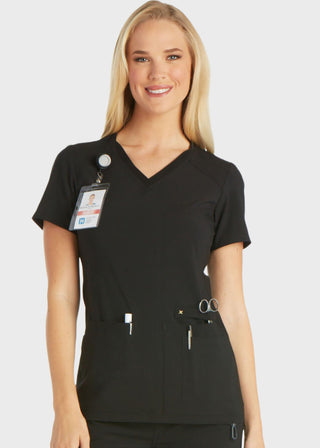 Cherokee iflex Women's V-Neck Knit Panel Top