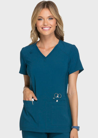 Cherokee iflex Women's V-Neck Knit Panel Top