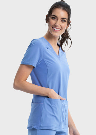 Cherokee iflex Women's V-Neck Knit Panel Top