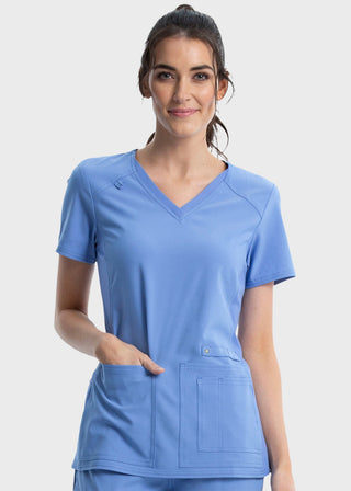 Cherokee iflex Women's V-Neck Knit Panel Top