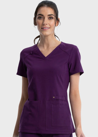 Cherokee iflex Women's V-Neck Knit Panel Top