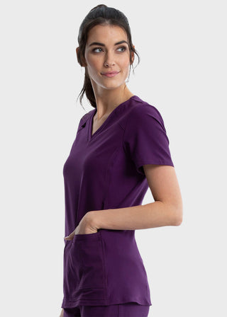 Cherokee iflex Women's V-Neck Knit Panel Top