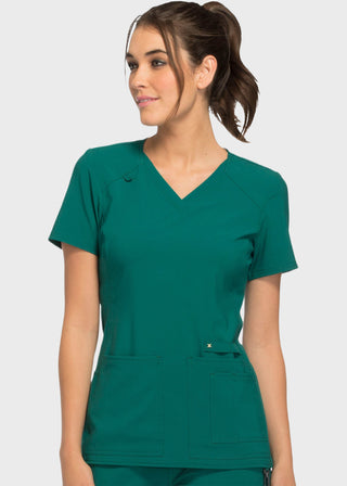 Cherokee iflex Women's V-Neck Knit Panel Top