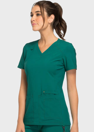 Cherokee iflex Women's V-Neck Knit Panel Top