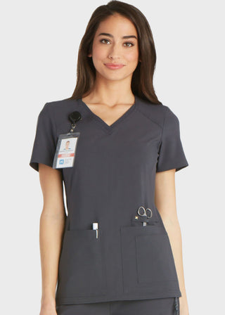 Cherokee iflex Women's V-Neck Knit Panel Top