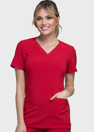 Cherokee iflex Women's V-Neck Knit Panel Top