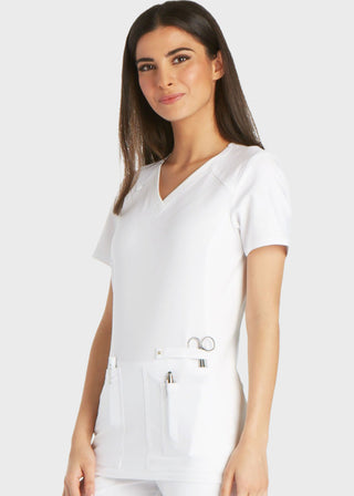 Cherokee iflex Women's V-Neck Knit Panel Top