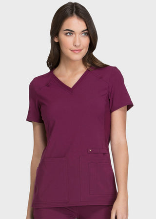 Cherokee iflex Women's V-Neck Knit Panel Top