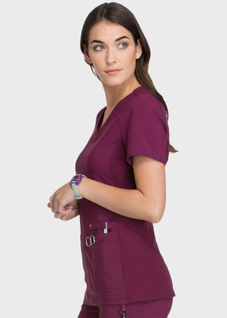 Cherokee iflex Women's V-Neck Knit Panel Top