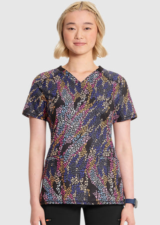 Cherokee Infinity Women's Wild Motion Print V-Neck Top