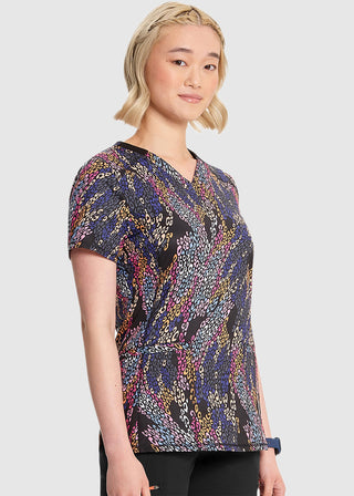 Cherokee Infinity Women's Wild Motion Print V-Neck Top
