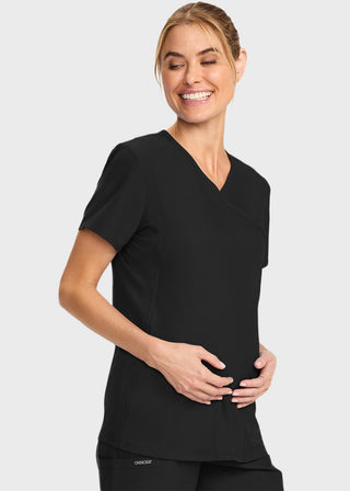 Cherokee Women's Maternity Mock Wrap V-Neck Top