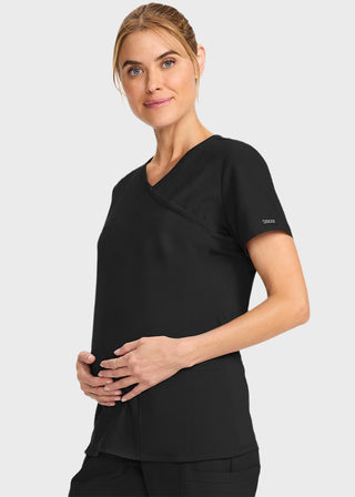 Cherokee Women's Maternity Mock Wrap V-Neck Top