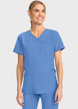 Cherokee Women's Maternity Mock Wrap V-Neck Top