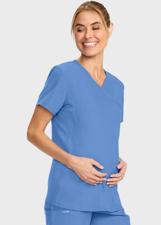 Cherokee Women's Maternity Mock Wrap V-Neck Top