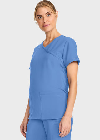 Cherokee Women's Maternity Mock Wrap V-Neck Top