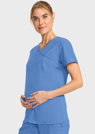 Cherokee Women's Maternity Mock Wrap V-Neck Top
