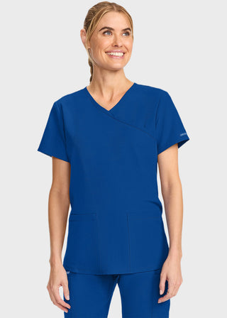 Cherokee Women's Maternity Mock Wrap V-Neck Top