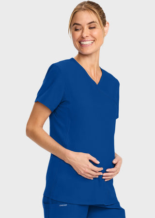 Cherokee Women's Maternity Mock Wrap V-Neck Top