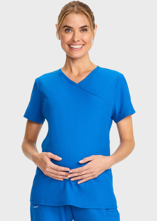 Cherokee Women's Maternity Mock Wrap V-Neck Top