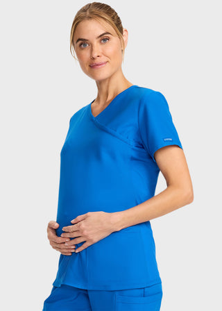 Cherokee Women's Maternity Mock Wrap V-Neck Top