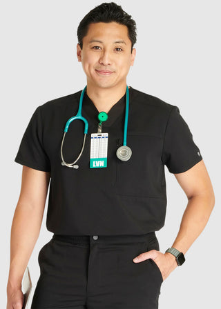 Cherokee Atmos Men's V-Neck Zip Pocket Scrub Top