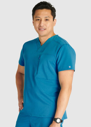 Cherokee Atmos Men's V-Neck Zip Pocket Scrub Top