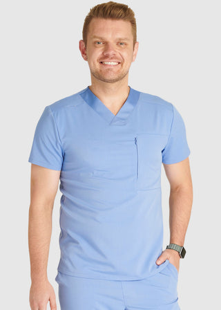 Cherokee Atmos Men's V-Neck Zip Pocket Scrub Top