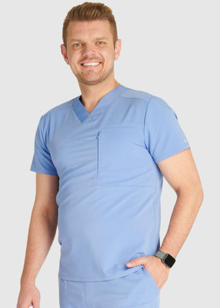 Cherokee Atmos Men's V-Neck Zip Pocket Scrub Top