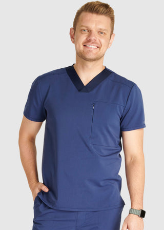 Cherokee Atmos Men's V-Neck Zip Pocket Scrub Top