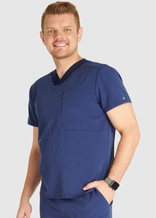 Cherokee Atmos Men's V-Neck Zip Pocket Scrub Top