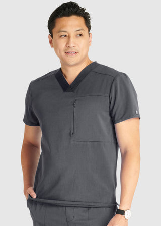 Cherokee Atmos Men's V-Neck Zip Pocket Scrub Top