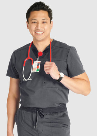 Cherokee Atmos Men's V-Neck Zip Pocket Scrub Top