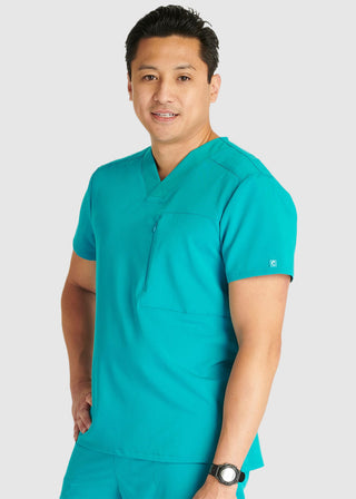Cherokee Atmos Men's V-Neck Zip Pocket Scrub Top