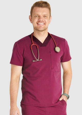 Cherokee Atmos Men's V-Neck Zip Pocket Scrub Top
