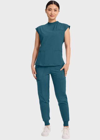 Cherokee Infinity Women's Mock Neck Scrub Top