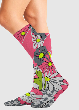 Cherokee Legwear Women's Compression Socks in Flower Tinker Bell