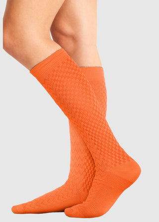 Cherokee Legwear Unisex True Support Compression Socks in Mandarine Zest