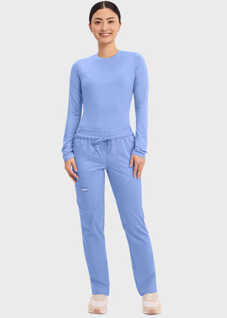 Cherokee Workwear Revolution Women's Mid Rise Tapered Leg Drawstring Petite Pant