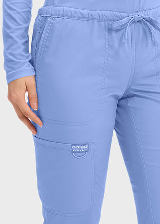 Cherokee Workwear Revolution Women's Mid Rise Tapered Leg Drawstring Petite Pant