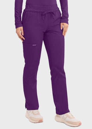 Cherokee Workwear Revolution Women's Mid Rise Tapered Leg Drawstring Petite Pant