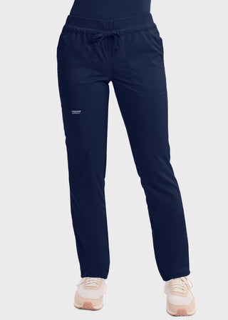 Cherokee Workwear Revolution Women's Mid Rise Tapered Leg Drawstring Petite Pant